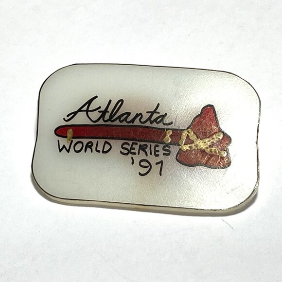 Handmade Atlanta Braves World Series 91 Commemorative Pin - Picture 1 of 4